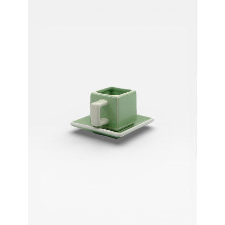 Set de 2 tasses TILE - vert & blanc
