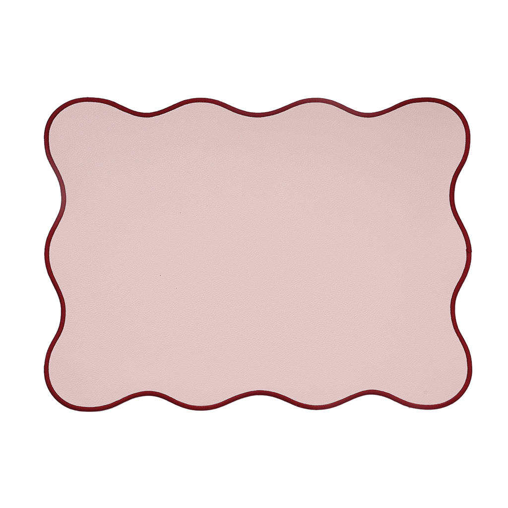 Set de table JULIETTE, rose et bordure rouge | OPJET Paris