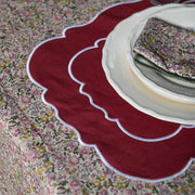 Lot de 2 sets de table en lin - bordeaux