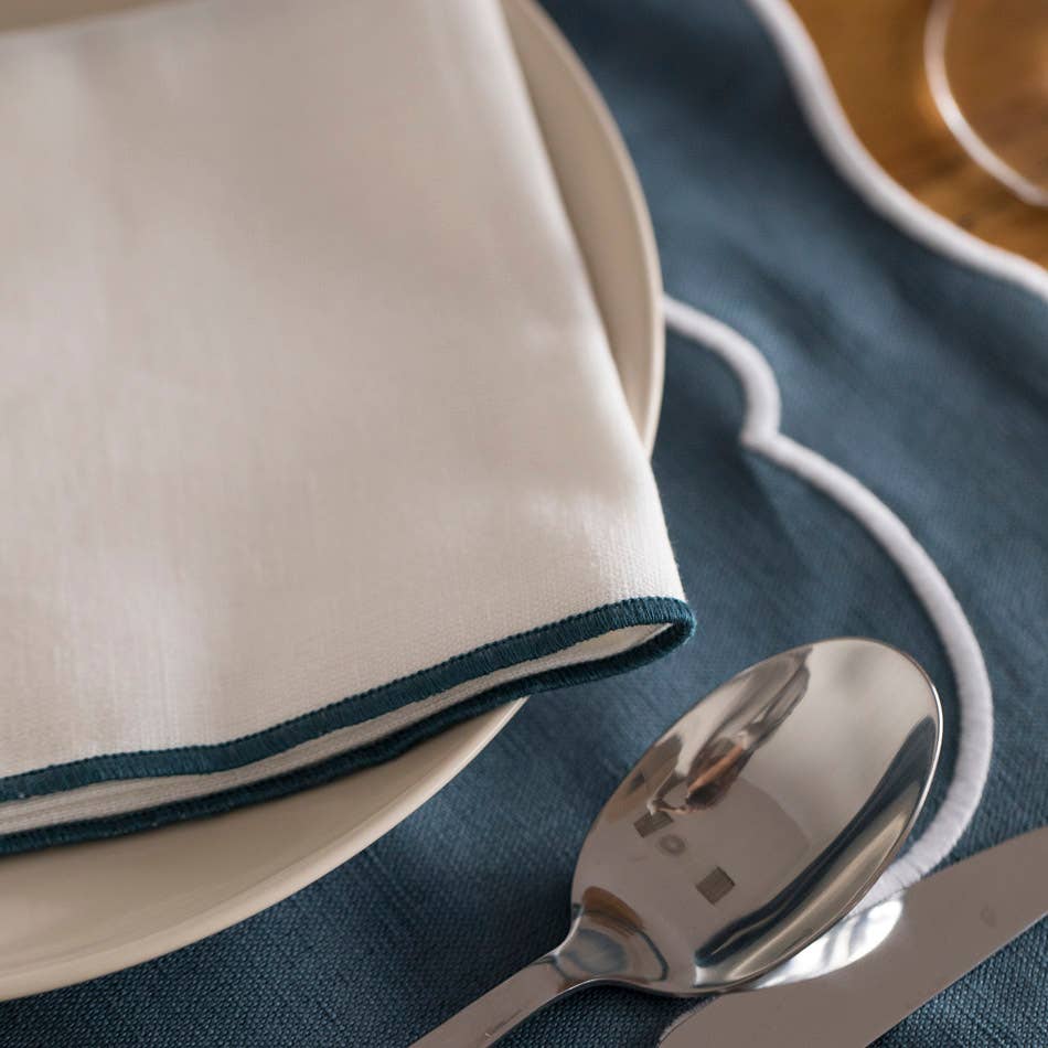 Lot de 2 sets de table en lin - bleu de Prusse