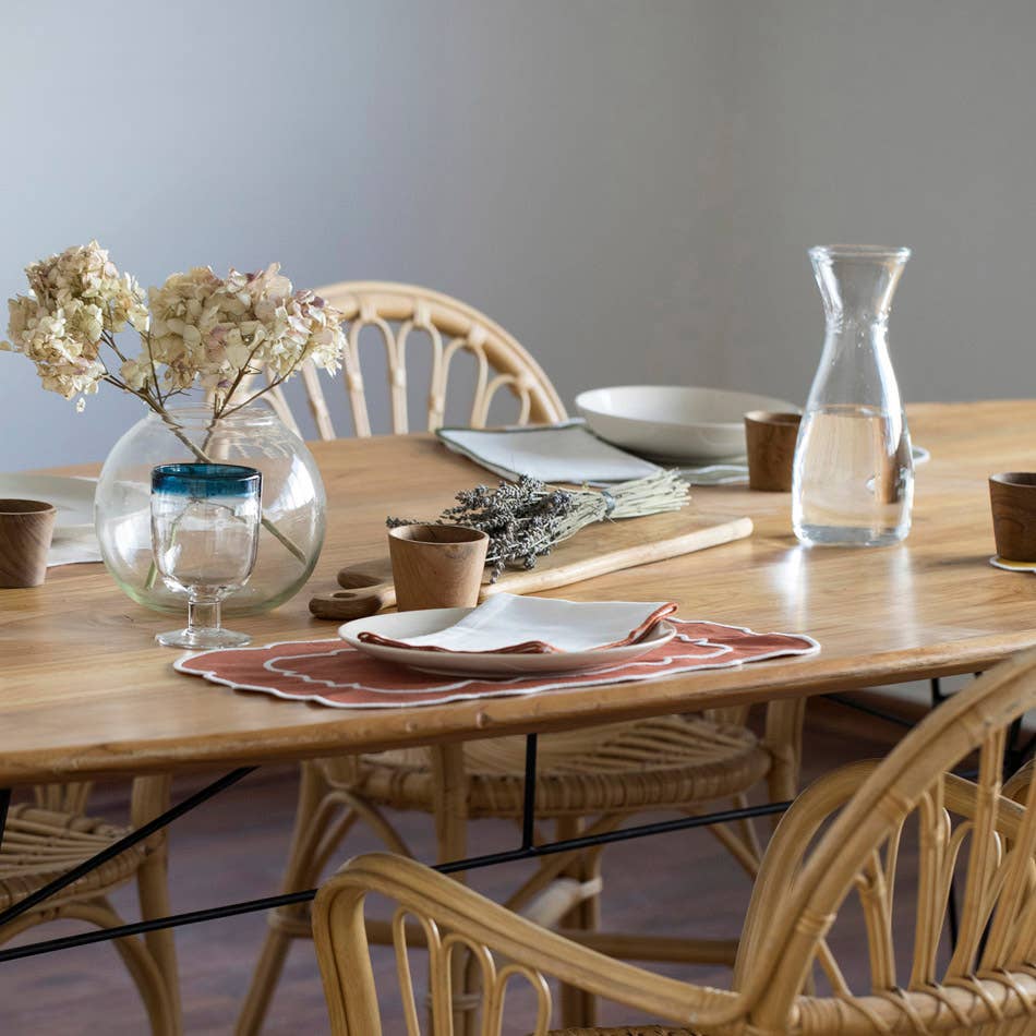 Lot de 2 sets de table en lin - rouille