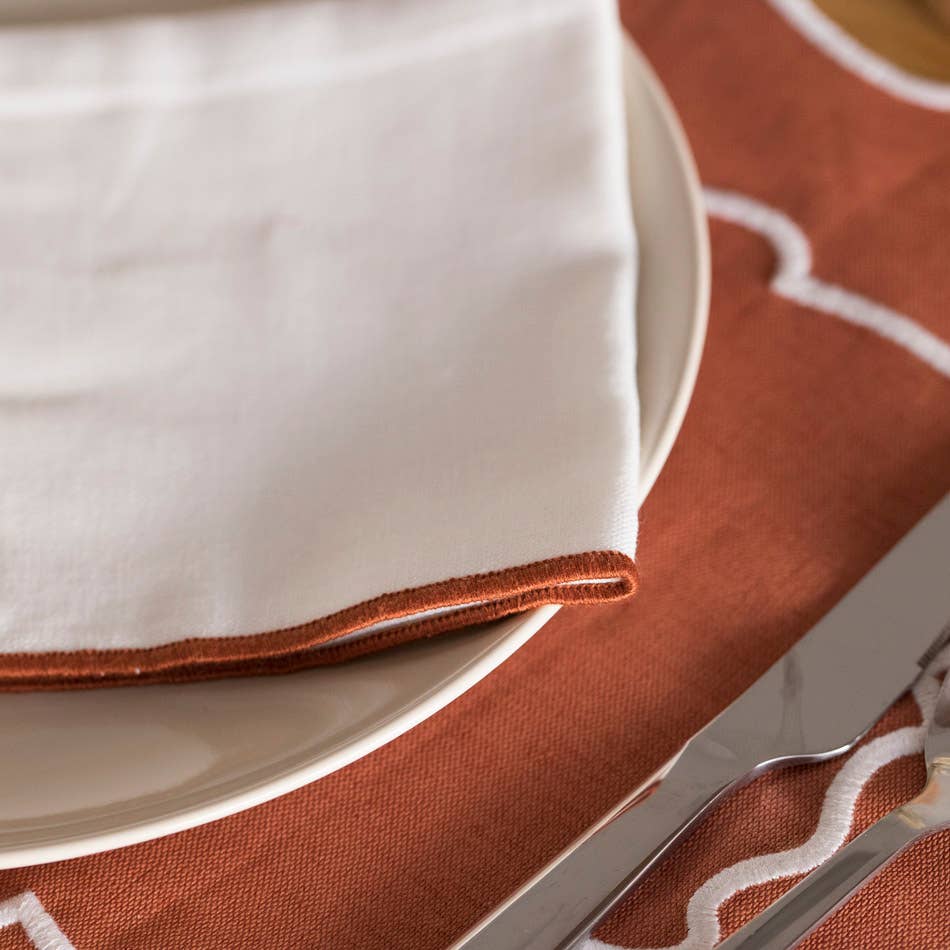 Lot de 2 sets de table en lin - rouille