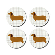 Lot de 4 dessous-verres teckel