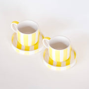 Set de 2 tasses espresso avec soucoupes – STRIPES jaune spiaggia
