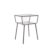 Table d'appoint en métal noir/verre