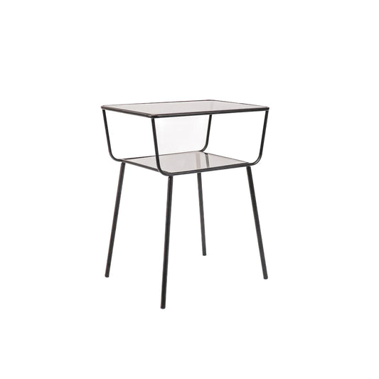 Table d'appoint en métal noir/verre