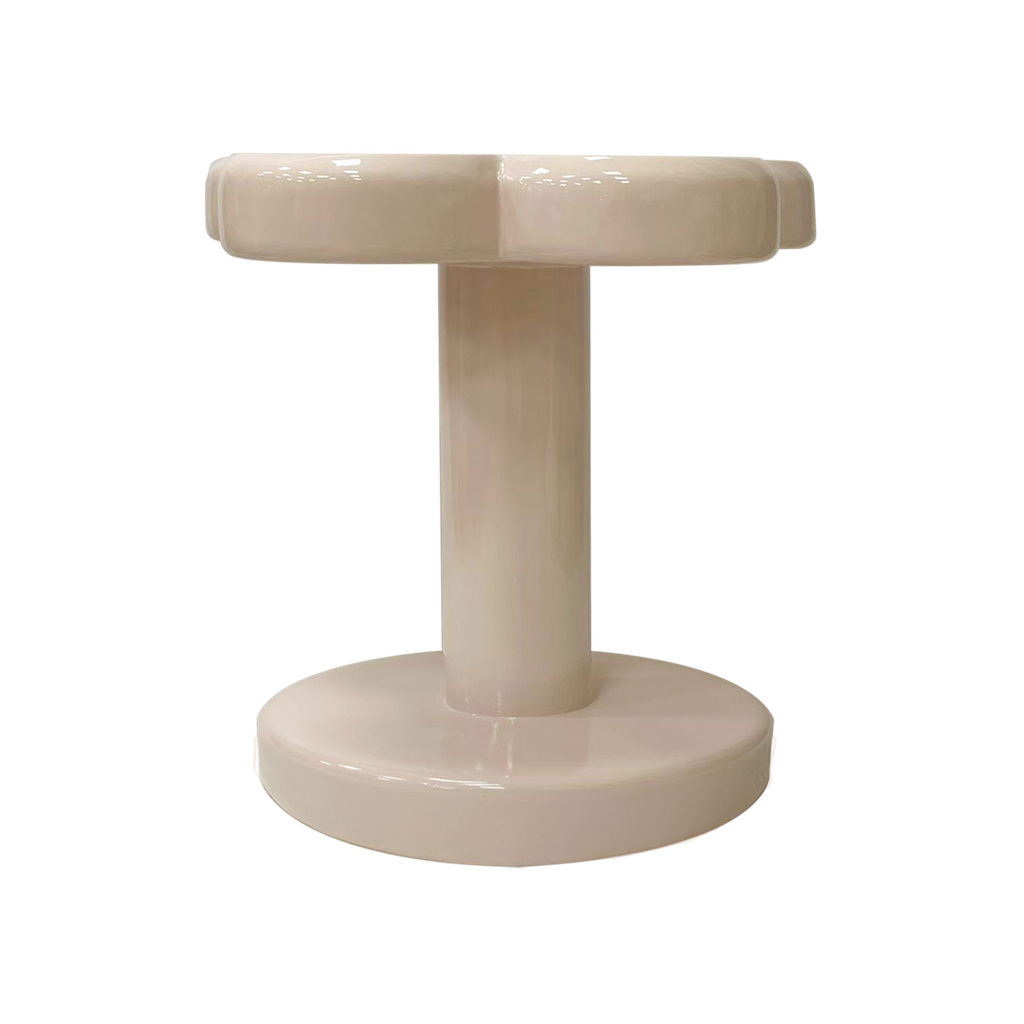 Table d’appoint Flower Funk beige en oxyde de magnésium – OPJET PARIS