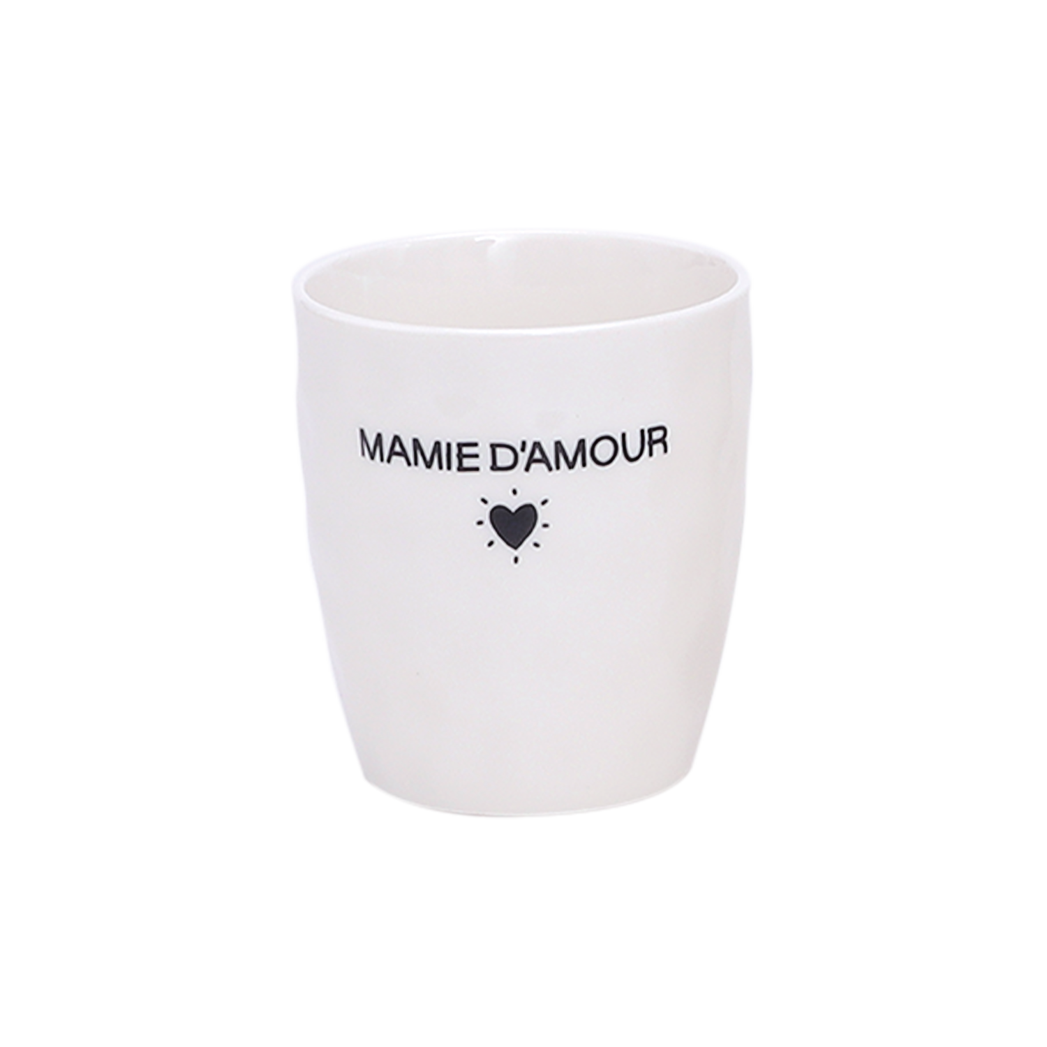 Tasse à message & coeur noir
