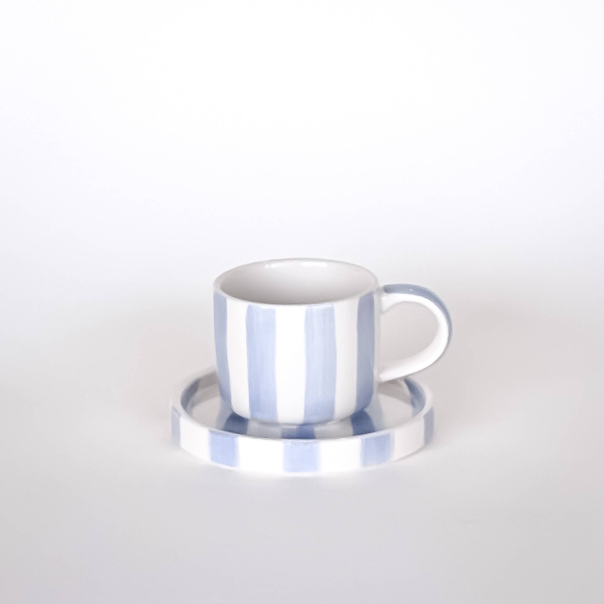 Set de 2 tasses espresso avec soucoupes – STRIPES matin azzurro