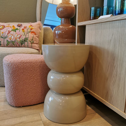 Table d'appoint TITOU sable et tabouret EVE rose de la marque OPJET PARIS