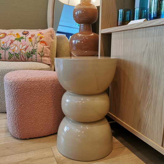 Table d'appoint TITOU sable et tabouret EVE rose de la marque OPJET PARIS