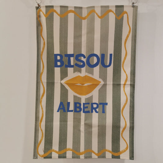 Torchon à message BISOU ALBERT, par Maison x Albert, made in France