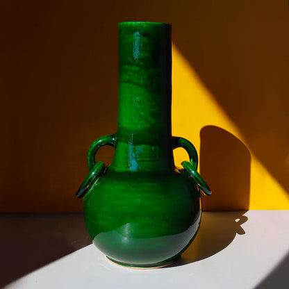 Vase à anses - vert