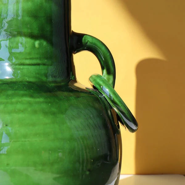 Grand vase à anses - vert
