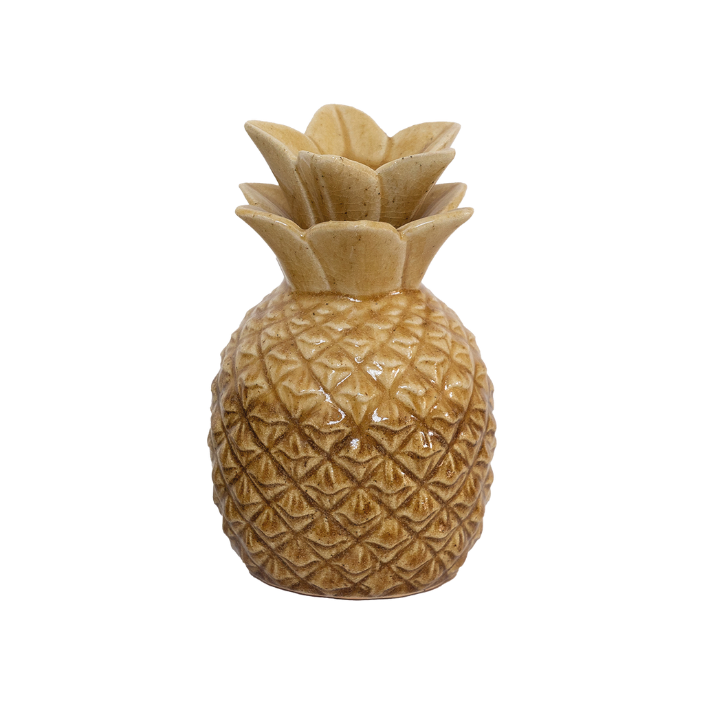 Vase décoratif en céramique ocre en forme d’ananas – Opjet Paris