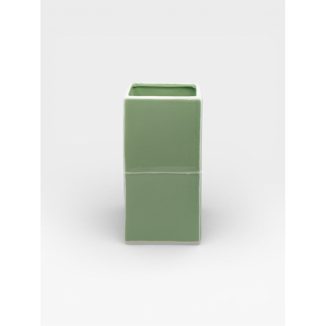 Vase TILE - vert & blanc