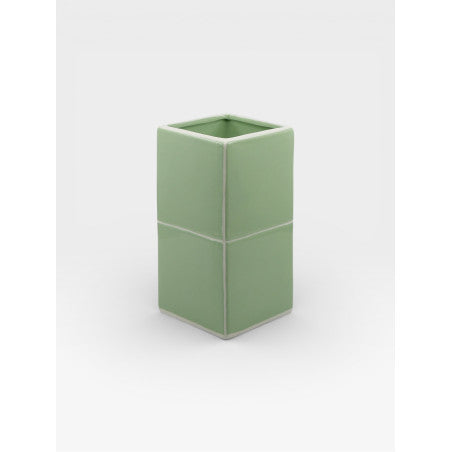 Vase TILE - vert & blanc