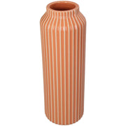 Vase cylindrique, en gres, à rayure, orange de KERSTEN.