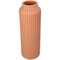 Vase cylindrique, en gres, à rayure, orange de KERSTEN.