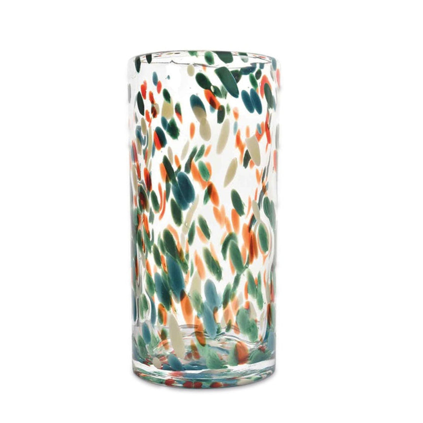 Vase multicolore en verre soufflé