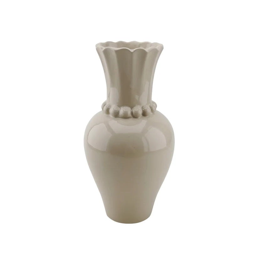 Vase cols perlés