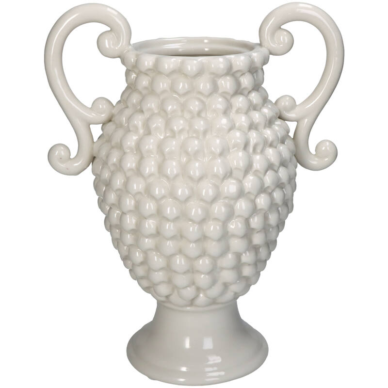 Vase blanc, en porcelaine avec anses | KERSTEN