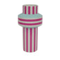 Vase à rayures - rose & bleu givré