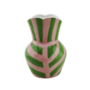 Vase à rayures vert / rose