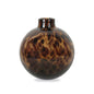 Petit vase rond en verre ambré, léopard, OPJET PARIS