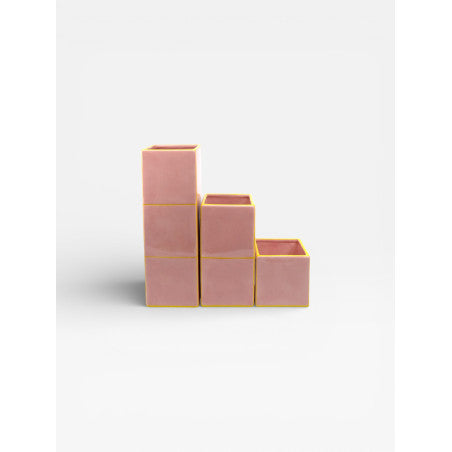 Vase TILE - rose & jaune