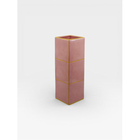 Vase TILE - rose & jaune