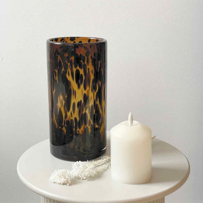 Vase léopard en verre soufflé