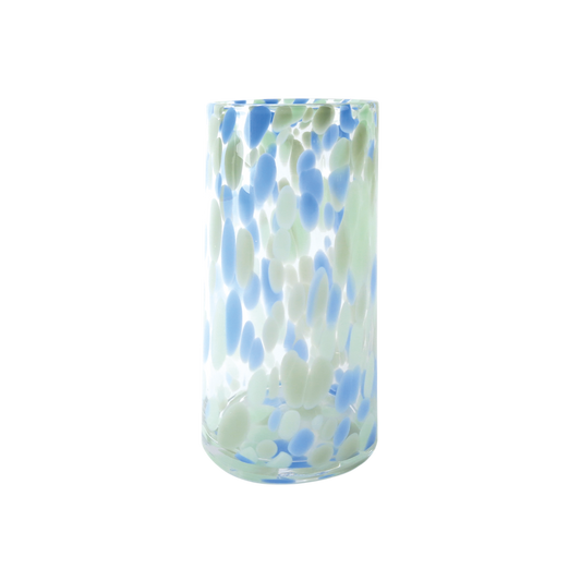 Vase multicolore en verre soufflé