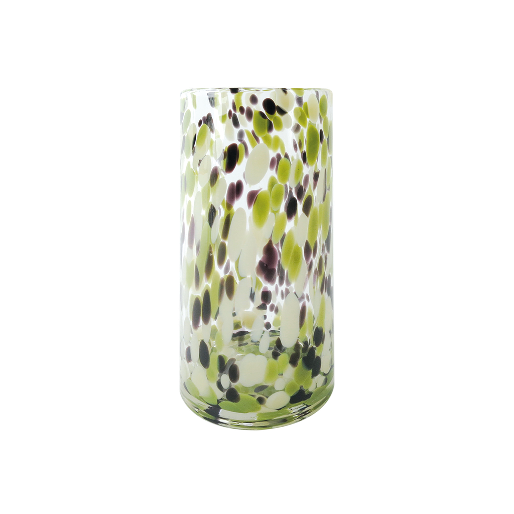 Vase multicolore en verre soufflé