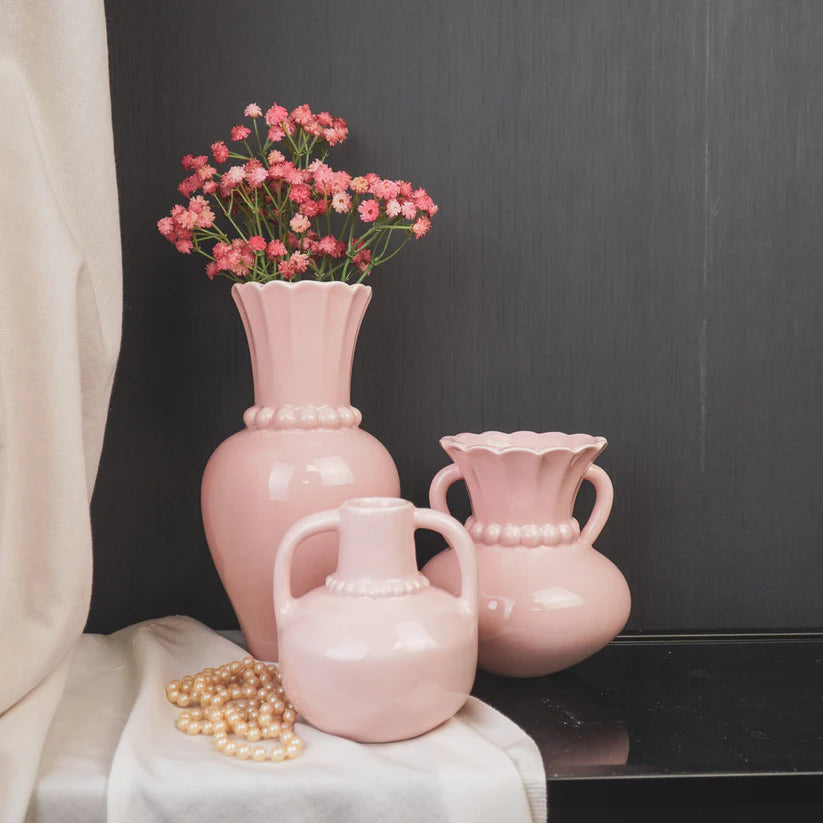 Vase cols perlés