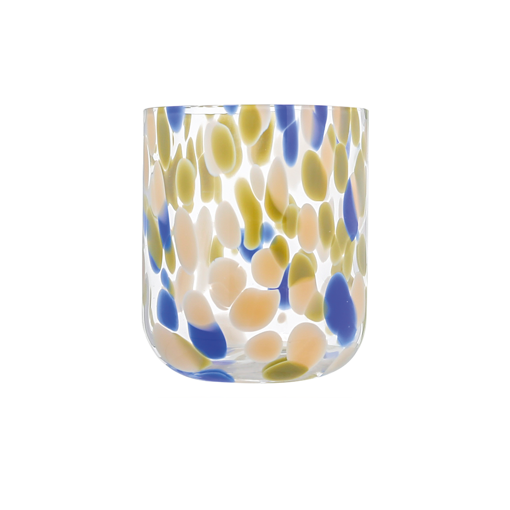 Verre en verre moucheté bleu et vert OPJET PARIS – vendue par lot de 2