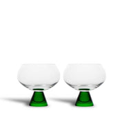 Verres Indy Sagaform AB – design scandinave en verre avec pied vert conique (lot de 2)