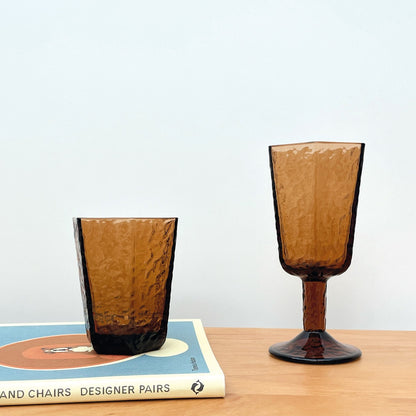 Verres à eau et à vin ROCKY marron – OPJET PARIS, style fumé