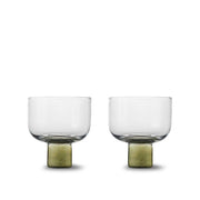 Verres VICTORIA - clair / olive - lot de 2