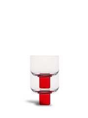 Verres VICTORIA - clair / rouge - lot de 2