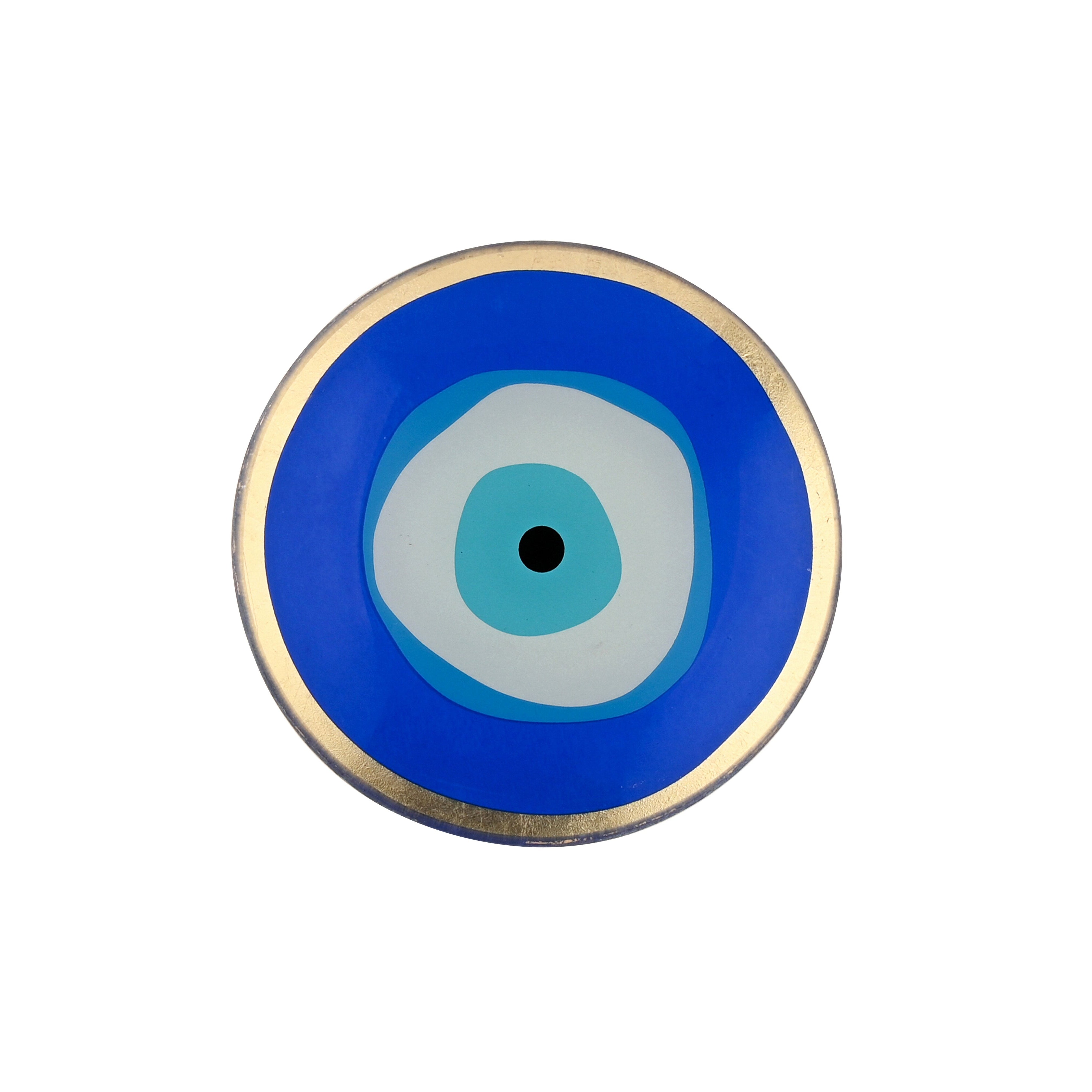 Vide-poche en verre motif œil bleu, style méditerranéen, Ø 10 cm – Maison x Albert